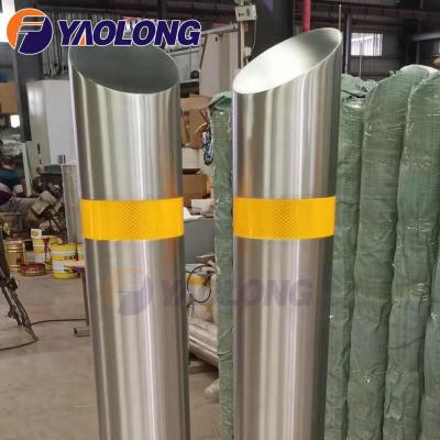 China Reflective Warning Footpath Safety Stainless Steel Traffic Road Safety Posts Barrier Bollard for sale