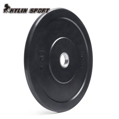 China Black Rubber Bumper Plates Rubber Bumper Machine Weightlifting Plates Kylinsport Black Bumper Plate for sale