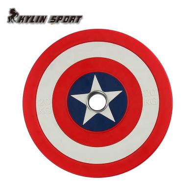 China Kylinsport Universal Captain Weightlifting Bumper Plate America Weighs Weight Plate Captain America for sale