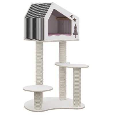 China Sustainable Factory Christmas Fantasy Cat Climbing Frame Cheap Lined Cat House for sale