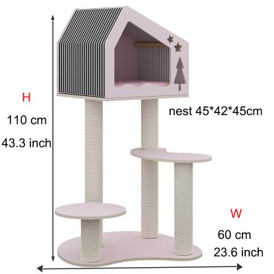 China New Design Sustainable Wholesale Cheap Modern Cat Climbing Frame Cat House With Toys for sale