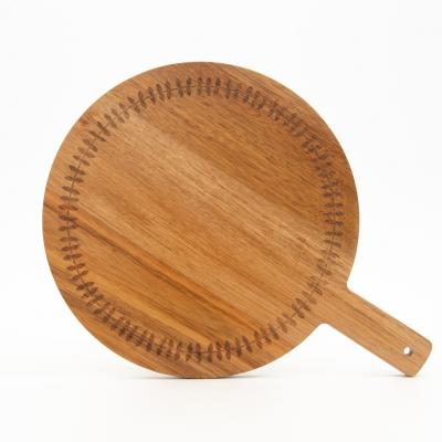 China Viable Most Popular Acacia Wood Small Cutting Board Promotional Round Cutting Plates for sale