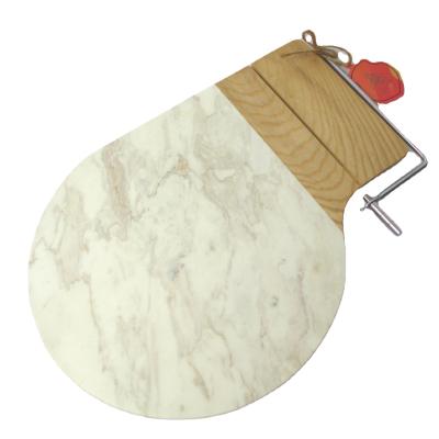 China Sustainable Quality Assurance Wooden Cheese Board Customized Marble Cutting Plates With Cheese Cutter for sale