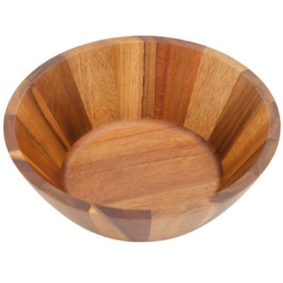 China Multi Function Sustainable Acacia Wood Salad Bowl With Utensil Long Life Round Coconut Shell Bowl for sale