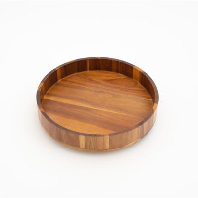 China 2021 High Quality Acacia Wood Round Acacia Wood Trays For Wood Serving Serving Food Trays for sale