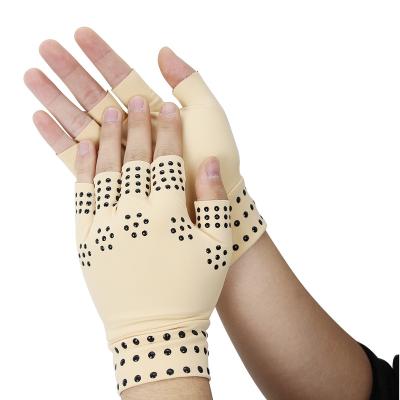 China Anti Slip Magnetic Therapy Anti Arthritis Fingerless Hand Gloves for sale