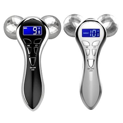 China Slim Anti-Puffiness 4D EMS Microcurrent Face Roller Massager With Rechargable Batteries for sale