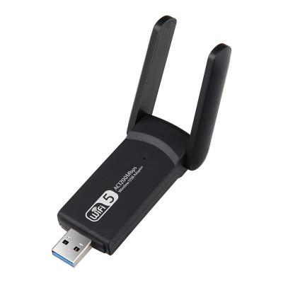 China 1200Mbps 2 Antenna Desktop/Laptop Wifi Adapter RTL8812BU Dual Band Wireless Network Card for sale