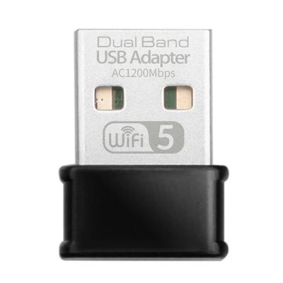 China Desktop/Laptop Mini Wifi Network Card 1200Mbps USB Dual Band Wireless Adapter for Laptop Desktop for sale