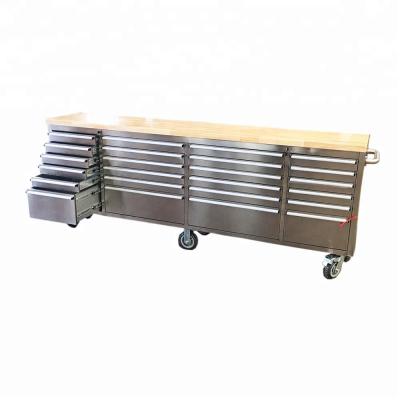 China Durable / Movable / Luxury Garage Drawer Smooth Stainless Steel Tool Cart With Handle for sale