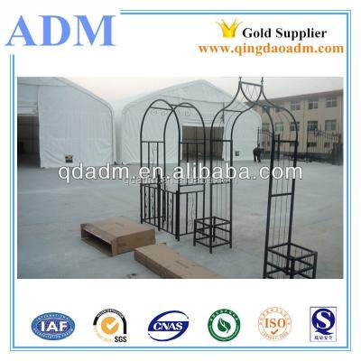 China Easily Assembled Rose Steel Garden Arch With Door for sale