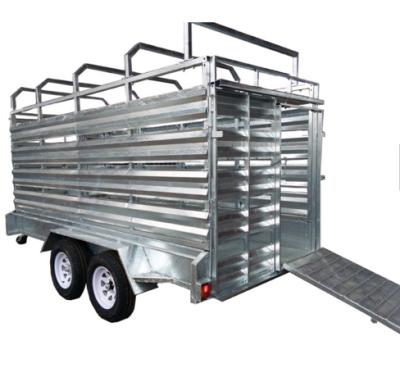 China Popular Truck Trailer ADM Livestock Cattle Transport Crate Box Farm Tilting Trailer for sale