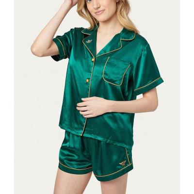 China BILLIONS Women's Satin Pajamas Luxury Satin Pajamas QUICK DRY Custom Made Two Piece Pajamas for sale