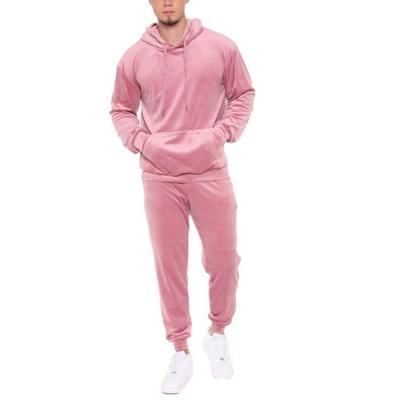 China BILLIONS OEM Breathable Velor Mens Premium Velor Tracksuit Unisex Pink Empty Tracksuit for sale