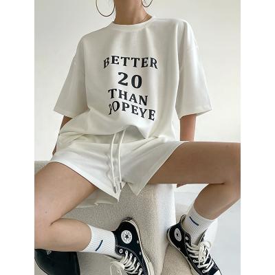 China Custom BILLIONS QUICK DRY T-Shirt And Shorts Two Piece Set Women Clothing Shorts 2 Piece Set for sale