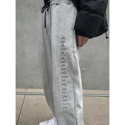 China high quality Anti-wrinkle BILLIONS custom 3d logo heavy sweatpants 3d embossed pants for sale