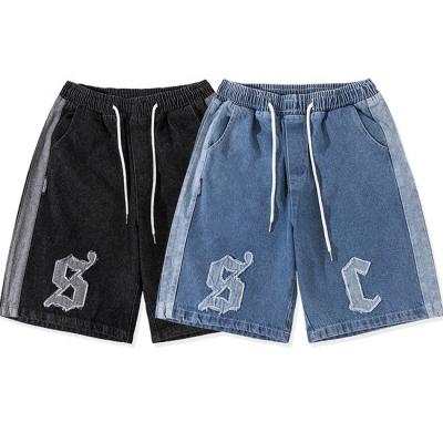 China Custom QUICK DRY BILLIONS logo jeans shorts for men jeans shorts pants for sale