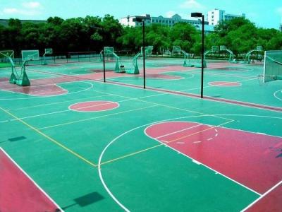 China Groen Acrylsporthof die Openluchtbasketbalhof Oppervlakten vloeren Te koop