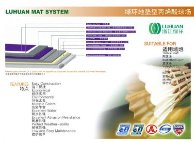 China Indoor Acrylic Sports Surfaces Sport Court Flooring Fire Resistant for sale