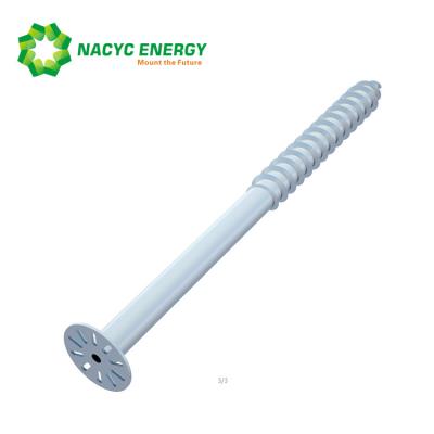 China Height Adjustable Solar Steel Support Fittings Screw Pile Anchor Ground Supporting Structure For Solar System Building for sale