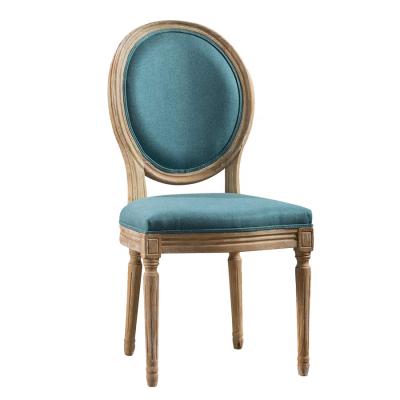 China ANTIQUE Low Price French Antique Style Round Wooden Dining Room Louis Xv Chair Back for sale