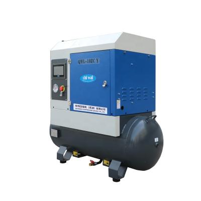 China OIL-LESS Combined Air Compressor 6hp Rotary Screw Air Compressor Industrial Air Compressor for sale