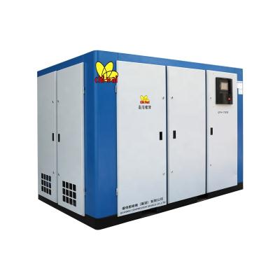 China High Efficiency Oilless Air Compressor 75kw 100hp Rotary Air Compressor Two Stage Rotary Screw Air Compressor for sale