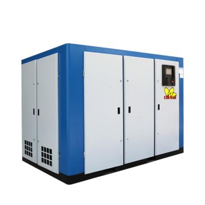 China Easy Operation Double Stage Screw Air Compressor For Construction Industry Two Stage Screw Compressor for sale