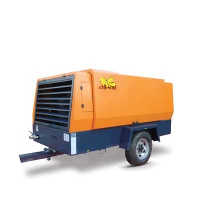 China 37KW-185KW Lubricated Electric Mobile Air Compressor Screw Portable Electric Rotary Air Compressor For Drilling for sale