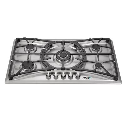 China 2021 Newest model hotel kitchen cooking built in 90cm stainless steel 5 burner gas cooktop for sale