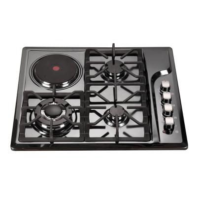 China Hotel sale China Zhongshan cooktop stainless steel panel kitchen 4 burner 3 hot gas and 1 electric hob for sale