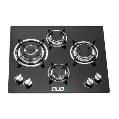 China Hotel sale China Zhongshan hot tempered glass cooktop kitchen 4 burner 60cm built-in gas hob for sale