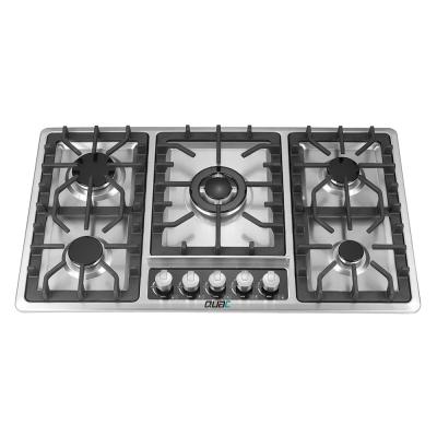 China Cheap Hotel High Quality Delicate Appearance Stainless Steel Built In 5 Burner LPG NG Cook Gas Hob for sale