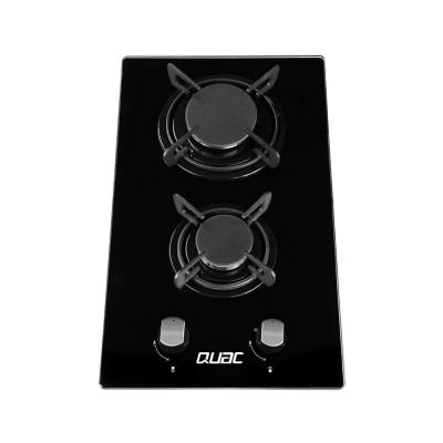 China Hot sale China Zhongshan hotel cooktop tempered glass kitchen built in 2 burner gas hob for sale