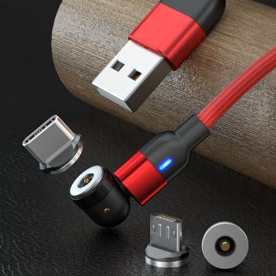 China 540 Degree C Rotation Cable 540 Rotation Type 3 In 1 Mobile Phone Charging Magnetic USB Cable for sale