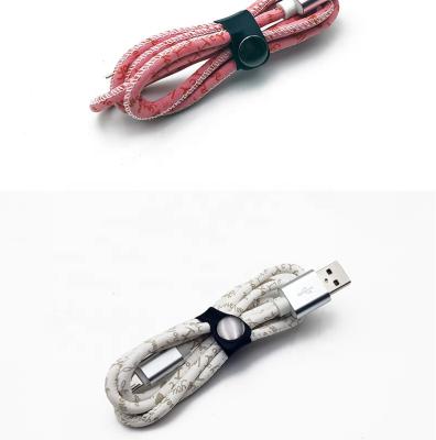 China MP3/MP4 Micro USB Data USB Cable Customized Player Flower Leather USB Cable Wholesale 3FT/1M for sale