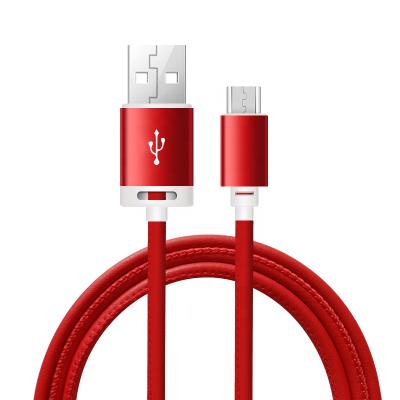 China High Quality Pure Mobile Phone Copper PU Leather 2.4A 3ft Micro USB Data Cable For Android for sale