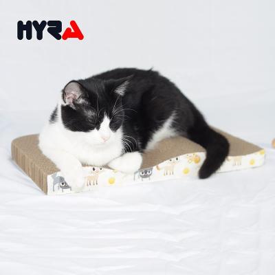 China Pet Stocked Hyra Cat Scratch Pad Cat Scratcher Scratching Board Cat Scratch Pad Extra Large Size Wave Shape for sale