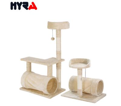 China Medium Stocked Hyra Cat Tree Condo Furniture Multilevel With Sisal Covered Scratching Posts Cat Tower Kitten Play House for sale