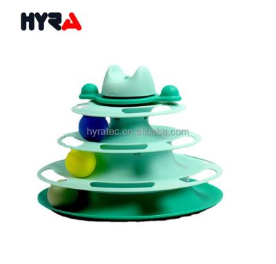 China Hyra Cat Toy Roller 4-Level Stored Cat Toys Balls Turntable with Colorful Balls Kitten Physical Exercise Puzzle Kitten Interactive Toys for sale