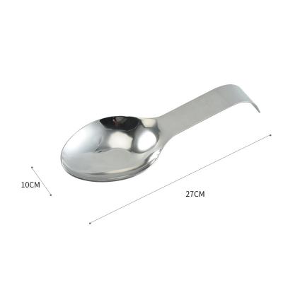 China Viable High Quality Kitchen Instruments Manjia Style Spoon Rest Stainless Steel Spoon Rest Kitchen Spatula Single Pocket Holder for sale