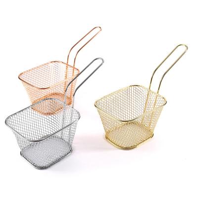 China Viable Multifunctional Reusable Square Fryer Baskets Mini French Fry Basket For Kitchen Tools for sale