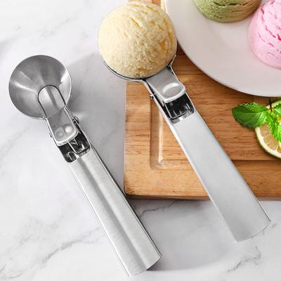 China Multifunctional Ice Cream Viable Scoop Stainless Steel Manjia Ice Cream Cookie Scoop With Handle Ice Cream Makers for sale