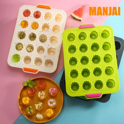 China Manjia Viable Chocolate Chip Mold Waffle Pudding Bread Baking Tools Pan Silicone Mold Fat Bomb Wedding Bun for sale