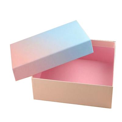 China Recycled Materials Gradient Custom Ramp Printed Two Part Small Top Bottom Paper Box Bottle Jar Paper Box Packaging for sale