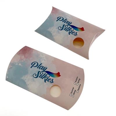 China Recycled Materials Custom Printed Hair Pillow Box Packaging With See Through Clear Window For Silk Scarf for sale