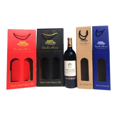 China Wholesale Recyclable Single Double Kraft Paper Wine Bottle Disposable Foldable Black Bulk Paper Bag For Wine Bottles for sale