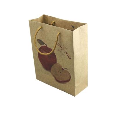 China Recyclable Custom Design Slogan Black Brown Craft Paper Bag With Your Own Logo for sale