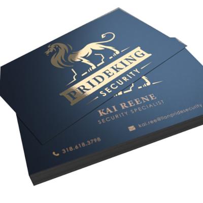 China Business Logo Luxury Customized Glossy Gold Foil Stamping Paper Business Card for sale