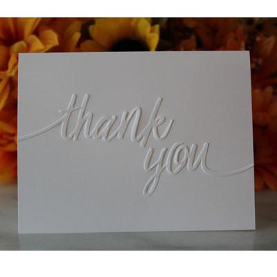 China Super Elegant Business White Paper Gold Foil Letterpress Printing Embossing Paper Business Thank You Cards for sale